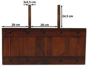 furniture-nabytek.cz - Masívny pripínací tanier Catana z borovice, lakovaný, hnedý – sada 2 ks