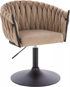 LuxuryForm DESIGN Stolička NORDEN VELUR na čiernom tanieri - latte