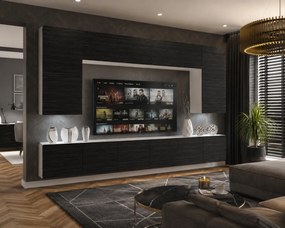 Obývacia stena 300 cm TV/RTV čierna eben  IMP 2/5/W/HK/0/0