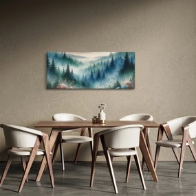 Obraz - Lesná krajina s hmlou (120x50 cm)