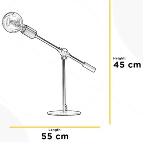 ONLI - Stolná lampa ASTE 1xE27/15W/230V 45 cm čierna/zlatá