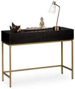 Konzolový stolík RD32594, čierno - zlatá