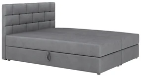 Manželská posteľ Boxspring 140x200 cm Waller (tmavosivá) (s roštom a matracom). Vlastná spoľahlivá doprava až k Vám domov. 1007715