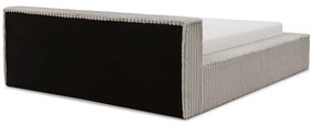 Sivá čalúnená dvojlôžková posteľ s úložným priestorom s roštom 180x200 cm Cloe – Ropez