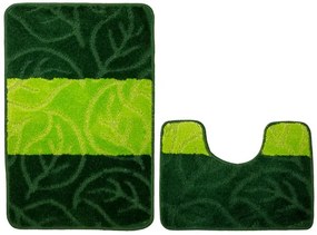 Sada kúpeľňových koberčekov MILANO fľaškovo zelená, lístie