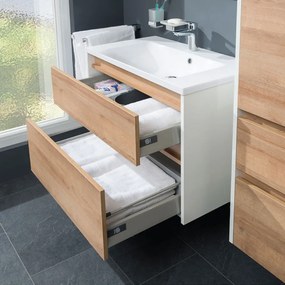Mereo, Mereo Opto, kúpeľňová skrinka s keramickým umývadlom 81cm, dub Riviera, MER-CN921
