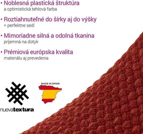 Super strečové poťahy NIAGARA tehlová kreslo ušiak (š. 70 - 95 cm)