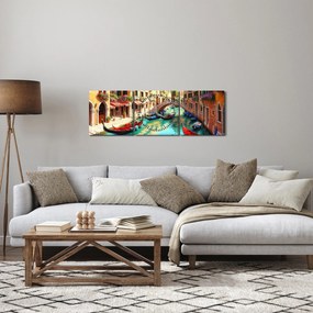 Obraz - Benátky (s hodinami) (90x30 cm)