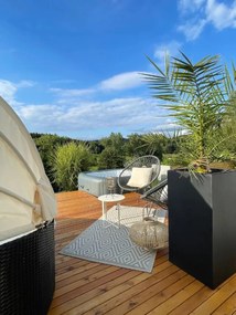 Kvetináč BLOCK, sklolaminát, výška 80 cm, antracit, outlet