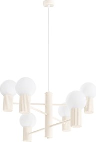 Luster Halo, 6x biele sklenené tienidlo, be