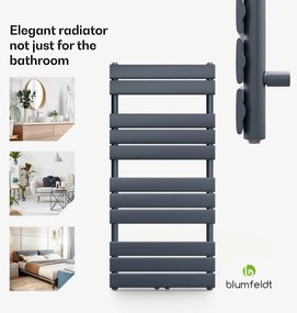 Blumfeldt Fairmont, 50 x 107, radiátor, 509 W, teplovodný, 4 vešiaky uterákov, 1/2"
