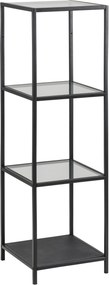 XXXLutz REGÁL, čierna, oceľ, 37/119,5/35 cm - Online Only drobný nábytok - 001749018605
