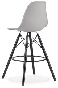 Sivá barová stolička CARBRY LAMAL s čiernymi nohami