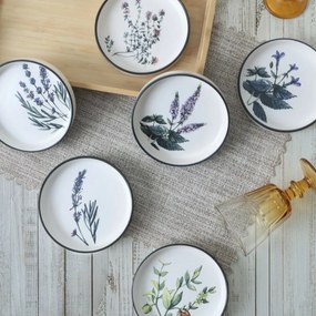 Sada 6 kameninových misiek Herbal 14 cm