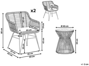 Záhradný set TASARA (svetlohnedá) (pre 2 osoby). Vlastná spoľahlivá doprava až k Vám domov. 1026976