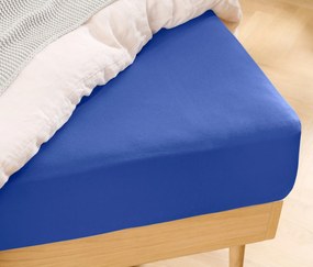 Džersejové napínacie prestieradlo, modré, štandardná veľkosť