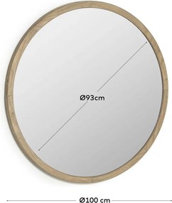 Nástenné zrkadlo s dreveným rámom ø 100 cm Alum – Kave Home