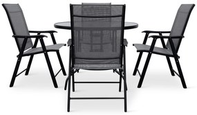 Záhradný jedálenský set Capri 100 cm + 4x kovová stolička Solano