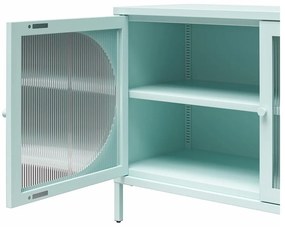 Svetlomodrá kovová vitrína 100x64x40 cm Luna – Støraa