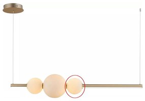 Azzardo - Náhradné sklo k lustru SANDRA biela - malé pr. 15 cm