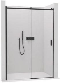 Cerano Lantono, posuvné dvere do otvoru 100x195 cm, 8mm číre sklo, čierny profil, CER-CER-429730