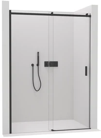 Cerano Lantono, posuvné dvere do otvoru 100x195 cm, 8mm číre sklo, čierny profil, CER-CER-429730
