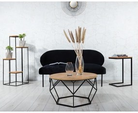 Stojan na kvety 110x40 cm čierna/hnedá