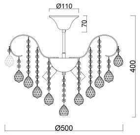 Brilagi - Prisadený luster CRYSTAL 6xE14/60W/230V lesklý chróm