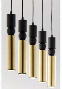 Jupiter 2012 - Luster na lanku ALAS 5xGU10/10W/230V čierna/zlatá