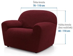 Super strečové poťahy HARMONIA bordó kreslo (š. 70 - 110 cm)