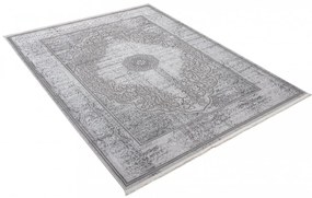 Exkluzívny koberec sivej farby s bielym orientálnym vzorom Šírka: 80 cm | Dĺžka: 150 cm