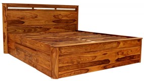 Posteľ Tina s úložným priestorom 180x200 indický masív palisander Only stain