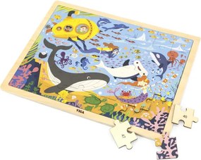 Puzzle na podstavci Viga 44583 48 dielikov - spoznávanie mora a jeho obyvateľov