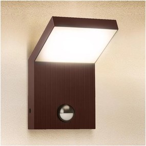Brilagi - LED vonkajšie nástenné svietidlo so senzorom RIANO LED/8W/230V hnedé IP65