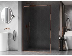 Mexen, Mexen Kioto-F L sprchová stena s rámom 105 x 202 cm, priehľadná 8 mm, ružové zlato - 800-105-174-60-00