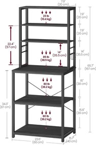 Kuchyňský regál Vasagle Vogues 60 cm černý