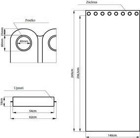 Záves AmeliaHome Blackout s priechodkami 140x245 cm horčicový