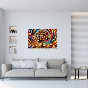 Obraz – Farebný strom s jablkami (90x60 cm)