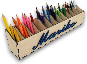 usporadejto.cz Pastelkovník XL VASKY, 44 x 8 x 10 cm, s označením farieb + meno na želanie
