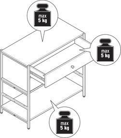 Komoda »GRADE« s 2 zásuvkami, sivá