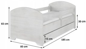 Detská posteľ OSKAR - 180x80 cm - DO NEBIES - biela