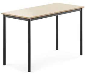 Stôl SONITUS, 1200x600x760 mm, HPL - breza, antracit