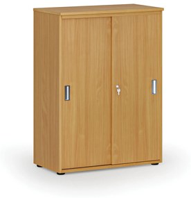 Kancelárska skriňa so zasúvacími dverami PRIMO WOOD, 1087 x 800 x 420 mm, buk