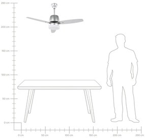 Stropný ventilátor so svetlom strieborný MLAVA Beliani