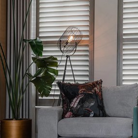 Priemyselná stojaca lampa trojnožka oceľ čierna - Bliss Vefa