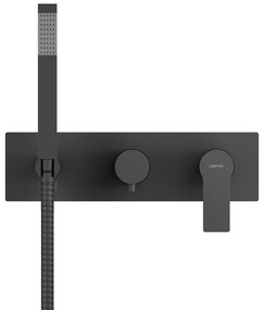 Matne čierna podomietková sprchová batéria (3 výstupy) Pax – Sapho