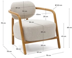 Béžové kreslo Melqui – Kave Home