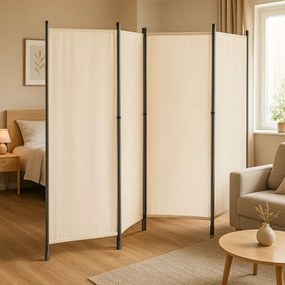 Záhradný 4-panelový skladací paraván proti vetru a slnku - 167 x 216 cm sivá