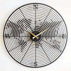 Nástěnné kovové hodiny Coordinate černé