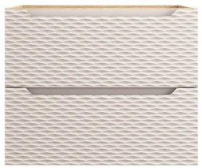 Závěsná skříňka Ocean s deskou 70 cm béžová/dub olejovaný